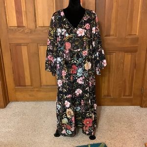 Johnny Was Peace Ruffle Tiered Dress XL